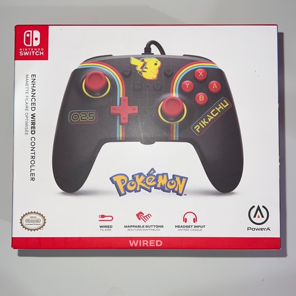 Nintendo Other - PowerA Enhanced Wired Controller for Nintendo Switch - Pokémon: Pikachu Arcade